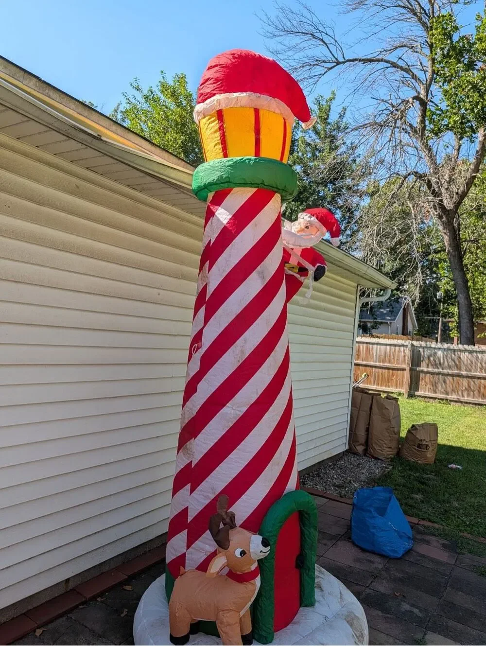 10 Ft Inflatable Lighthouse Lighted Outdoor Yard Christmas Decorations Santa